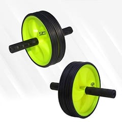 Cougar Dual Wide Ab Roller Wheel for Abs Workouts /Home Gym Abdominal Exercise/Core Workouts for Men and Women (Yellow Roller)