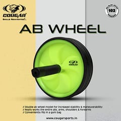 Cougar Dual Wide Ab Roller Wheel for Abs Workouts /Home Gym Abdominal Exercise/Core Workouts for Men and Women (Yellow Roller)