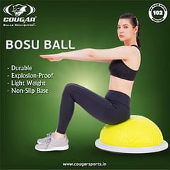 Cougar Half Balance Ball Balance ball with Resistance Bands Balance Trainer with Pump/ for Core Ab Training /Yoga Home Fitness/ Stability Workout/ Strength Exercise Physical Therapy & Gym/ Anti-Skid Surface