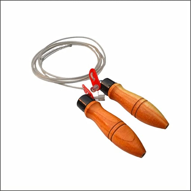 COUGAR SR-017 BOLT Jump Rope PVC Coated With Steel Wire underneath Sturdy Wooden Handle - Rope for Gym and Home | Skipping Rope for Men, Women, Kids, Children, Best Exercise Workout Fitness Accessory