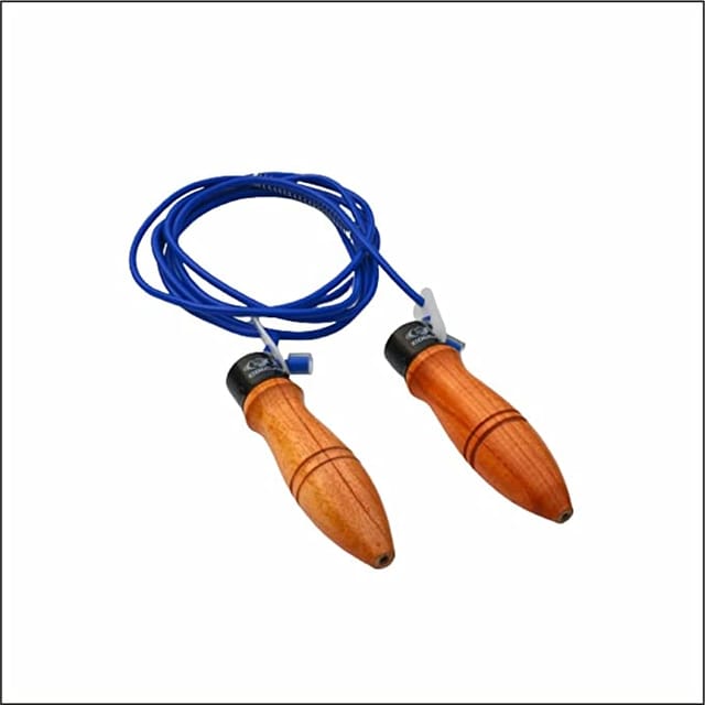 COUGAR SR-018 زوم جمپ رسی پیویسی مواد سے بنی ہوئی سایڈست لمبائی لکڑی کے مضبوط ہینڈل کے ساتھ - جم اور گھر کے لیے رسی | مردوں، عورتوں، بچوں کے لیے رسی چھوڑنا، بہترین ورزش ورزش فٹنس لوازمات