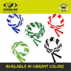 Cougar Beaded Jump Rope 9 FT- ஜிம் மற்றும் வீட்டிற்கு ஜம்ப் ரோப் | ஆண்கள், பெண்கள், குழந்தைகள், குழந்தைகள், எடை இழப்பு, பெரியவர்களுக்கான ஸ்கிப்பிங் ரோப் | மல்டி கலரில் சிறந்த உடற்பயிற்சி ஒர்க்அவுட் ஃபிட்னஸ் துணைக்கருவி