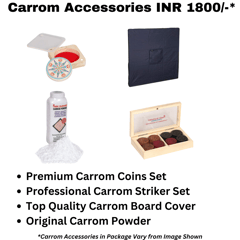 KD Golden Carrom Board Game Board Jumbo Ply Wood Board with Coin, Striker & Cover, AICF Approved