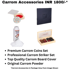 Precise Carrom Champion Board ELEGANT® SERIES Champion Game Board with Coin, Striker and Powder