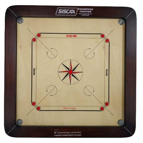 SISCAA Champion Fighter Carrom Board Fast English Birch Ply Best