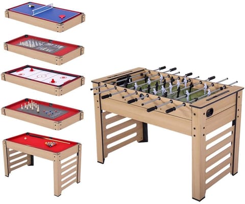 WMX Multi Game Table 8 in 1 Foosball, Air Hockey, Table Tennis, Hockey, Billiards, Bowling Schuffle Board 48 x 24 x 33 Inh