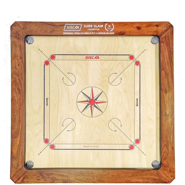 SISCAA Carrom Board Sure SLAM Indoor Board Game Approved by Carrom Federation of India & Maharashtra Carrom Association (Champion)