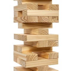 KD Jenga Super Giant Tumble Tower Blocks Game Wood Stacking Game with Canvas Bag for Adult, Kids, Family, 58 Pieces