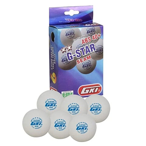 GKI G-Star پلاسٹک، ABS ٹیبل ٹینس بال، (سفید) معیاری سائز