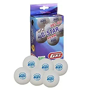 GKI G-Star ABS پلاسٹک 40+ ٹیبل ٹینس بال، 12 کا پیک (سفید)