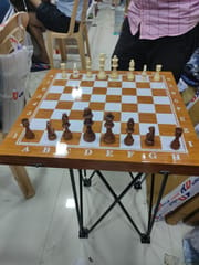 KONEX لکڑی کا شطرنج بورڈ فولڈ ایبل بڑے سائز کے ٹورنامنٹ کا استعمال، 18*18 گھر/اسکول/کالج/ٹورنامنٹ شطرنج بورڈ- ہاتھ سے تیار کردہ - لکڑی کا معیار (غیر مقناطیسی)