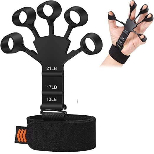 KD Grip Strength Trainer,Finger Strengthener, the gripster Strength Trainer,Hand Grip Strengthener 6 Resistant Level Finger Exerciser-Adjustable Hand Strengthener for Hand Therapy, Rock Climbing