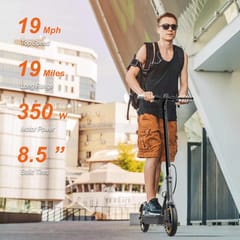 KNK Electric Scooter, Up to 19 Miles Range, 19 Mph Folding Commute Electric Scooter for Adults with 8.5" Solid Tires, Dual Braking System and App Control , Electric Kick Scooter