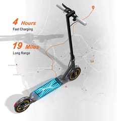 KNK Electric Scooter, Up to 19 Miles Range, 19 Mph Folding Commute Electric Scooter for Adults with 8.5" Solid Tires, Dual Braking System and App Control , Electric Kick Scooter