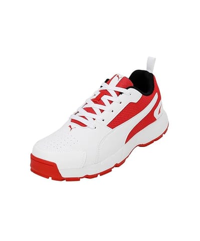 Puma Cricket Shoes Highrun White-Burnt Red-Black 10780602