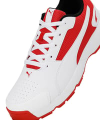 Puma Cricket Shoes Highrun White-Burnt Red-Black 10780602