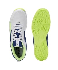 Puma Cricket Shoes Highrun White-Blazing Blue-Fast YelloW 10780603