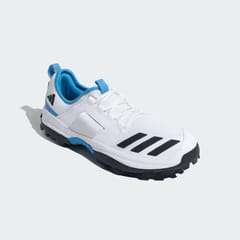 Adidas Men Cricup 23 क्रिकेट शूज पांढरे/निळे/काळे