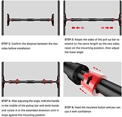 KD Doorway Pull Up Bar No Screws, Adjustable Chin Up Bar for Home Gym Fitness