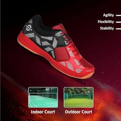 Nivia Appeal Badminton Shoes for Men Red/Silver