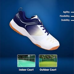 Nivia HY-Court 2.0 Badminton Shoe for Men White/Blue
