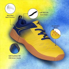 Nivia HY-Court 2.0 Badminton Shoe for Kids - Yellow Color