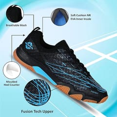 Nivia Mens Powerstrike 3.0 Badminton Shoes - Black Color