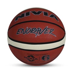 Nivia Engraver Basketball / Soft Rubberized Moulded / 14 Panel / Suitable for Hard Surface / Match Ball