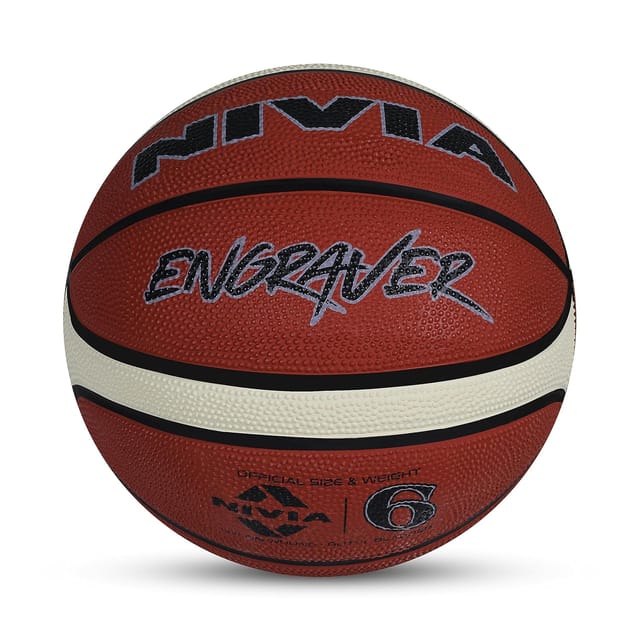 Nivia Engraver Basketball / Soft Rubberized Molded / 14 Panel / Hard Surface / Match Ballக்கு ஏற்றது