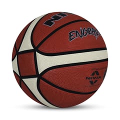 Nivia Engraver Basketball / Soft Rubberized Moulded / 14 Panel / Suitable for Hard Surface / Match Ball