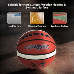 Nivia Engraver Basketball / Soft Rubberized Molded / 14 Panel / Hard Surface / Match Ballக்கு ஏற்றது