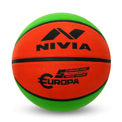 निविया रबर यूरोपा बास्केटबॉल, आकार 5 (बहुरंगा)