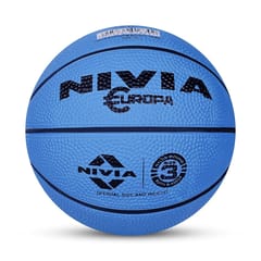 Nivia Rubber Europa Basketball, Size 3 [Assorted Color] Pack of 2