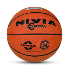 Nivia Rubber Europa Basketball, Size 3 [Assorted Color] Pack of 2