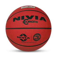 Nivia Rubber Europa Basketball, Size 3 [Assorted Color] Pack of 2