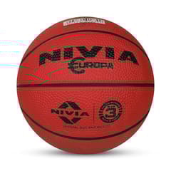 Nivia Rubber Europa Basketball, Size 3 [Assorted Color] Pack of 2