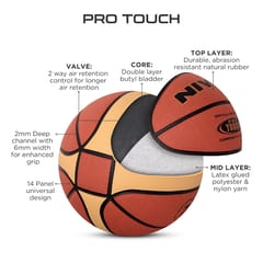 Nivia Pro Touch Basketball, Multicolor Size: 7