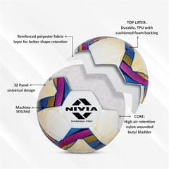 निविया राबोना प्रो व्हाइट फुटबॉल प्रशिक्षण फुटबॉल | आकार 5