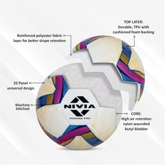 Nivia Rabona Pro White Football Training Football | Size 5