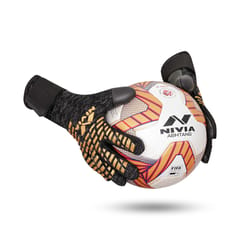 Nivia Ashtang Gold Football Goalkeeping Gloves, Medoum Size