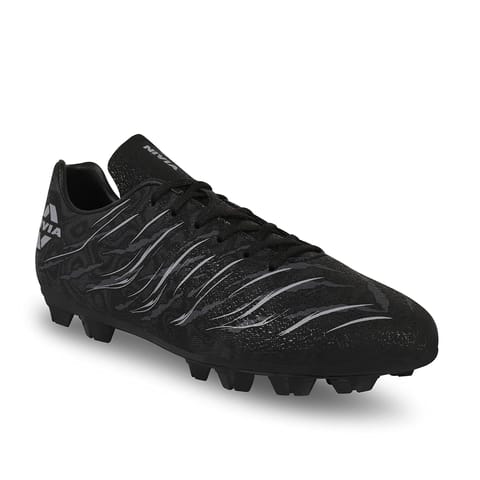 Nivia Carbonite 6.0 Football Stud for Men, Black