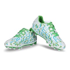 Nivia Encounter 10.0 Football Studs Lightweight Shoe for Kids White Green