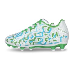 Nivia Encounter 10.0 Football Studs Lightweight Shoe for Kids White Green