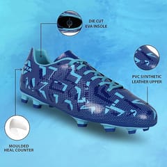 Nivia Encounter 10.0 Football Studs Lightweight Shoe for Kids Blue
