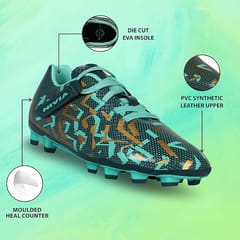 Nivia Encounter 10.0 Football Studs Lightweight Shoe for Kids Hunter Green