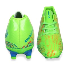 Nivia Encounter 9.0 Synthetic Leather Football Stud, Neon Green Blue