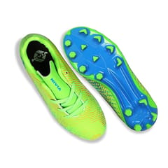 Nivia Encounter 9.0 Synthetic Leather Football Stud, Neon Green Blue