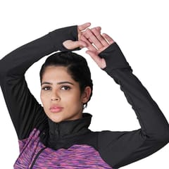 Nivia Neo 6 Women Full Sleeve with Thumb Hole Jacket Pink Black