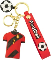 KNK Youth Ronaldo, Neymar and Messi Soccer Team Cups Flag Football Keychains for Boys, Ronaldo Keychain Sticker, Sports Keychains (Pack of 4)