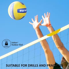 Nivia G-2020 Rubber Volleyball, (Yellow and Blue) Standard Size